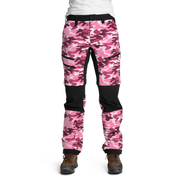 Is Not Enough Arete Zipoff Pants - Fuchsia Pink Camouflage - Naiset - XS