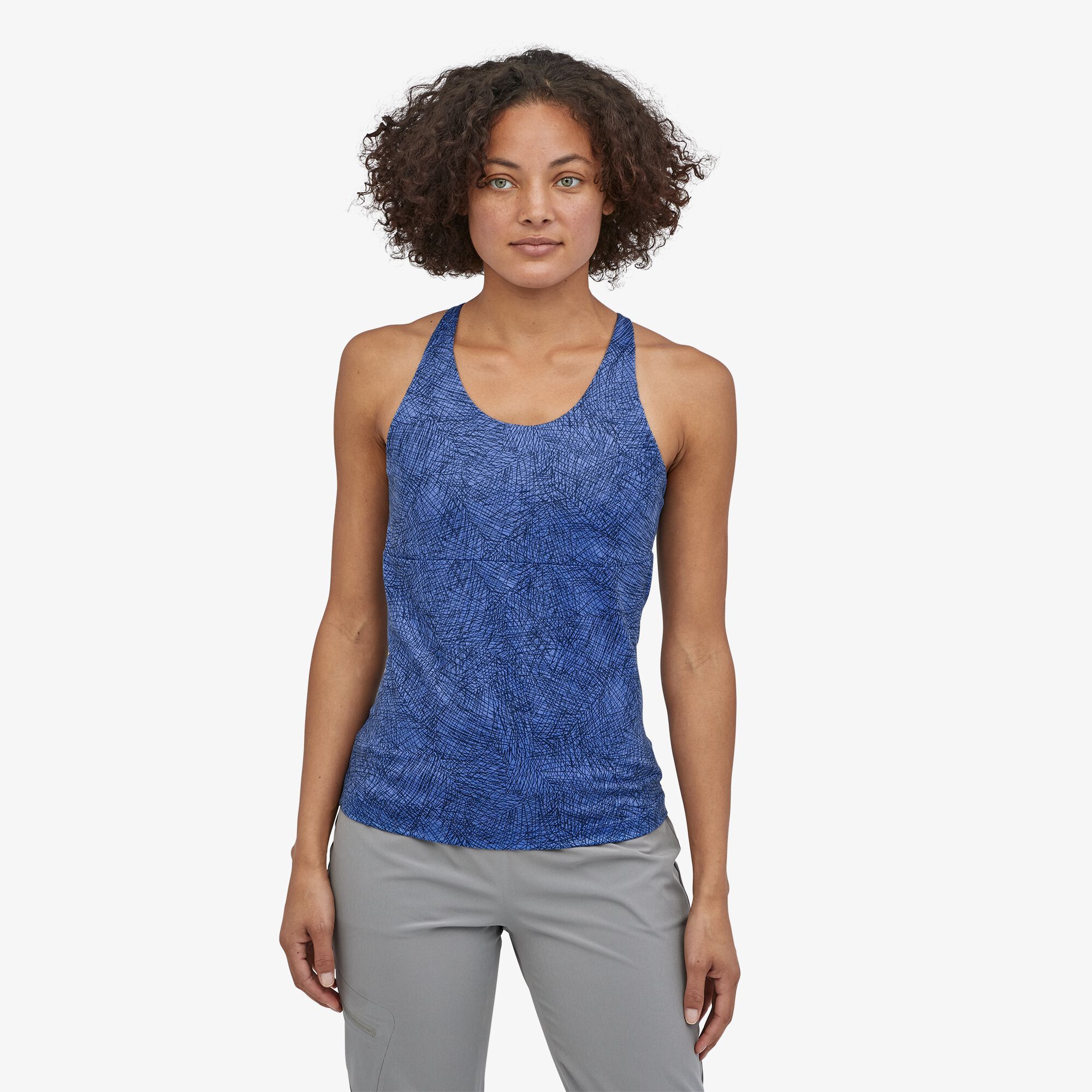 Patagonia Naisten Mibra Tank Top - vastuullisesti valmistettu, Mesh Net: Float Blue / XS