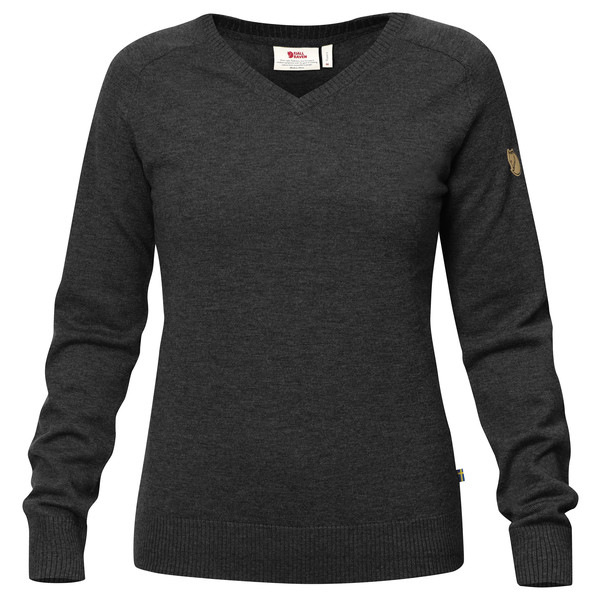 Fjällräven Sörmland V-neck Sweater W - Dark Grey - Naiset - S
