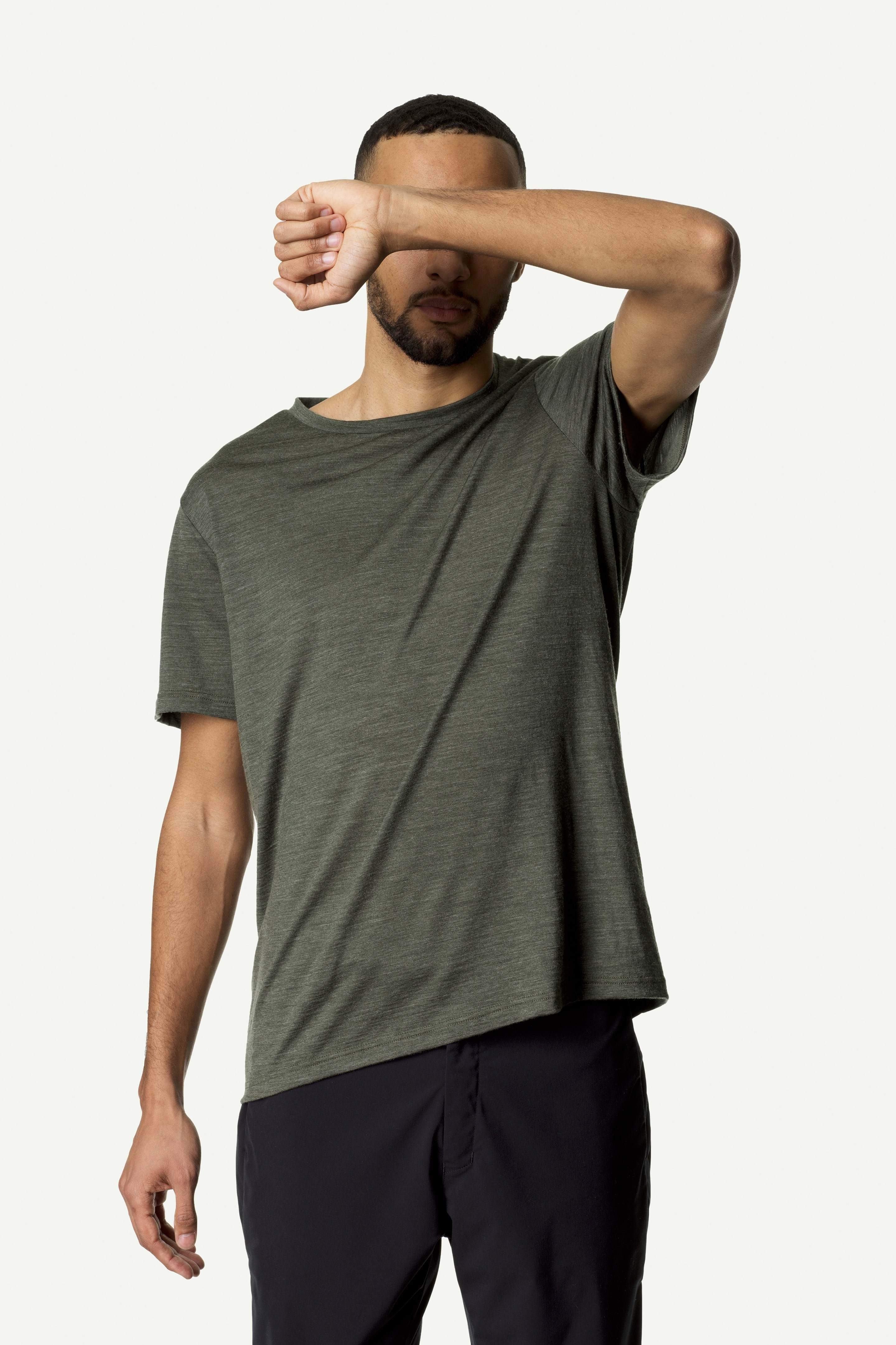 Miesten Activist Tee – T-paita merinovillasta ja Tencelistä, Willow Green / L