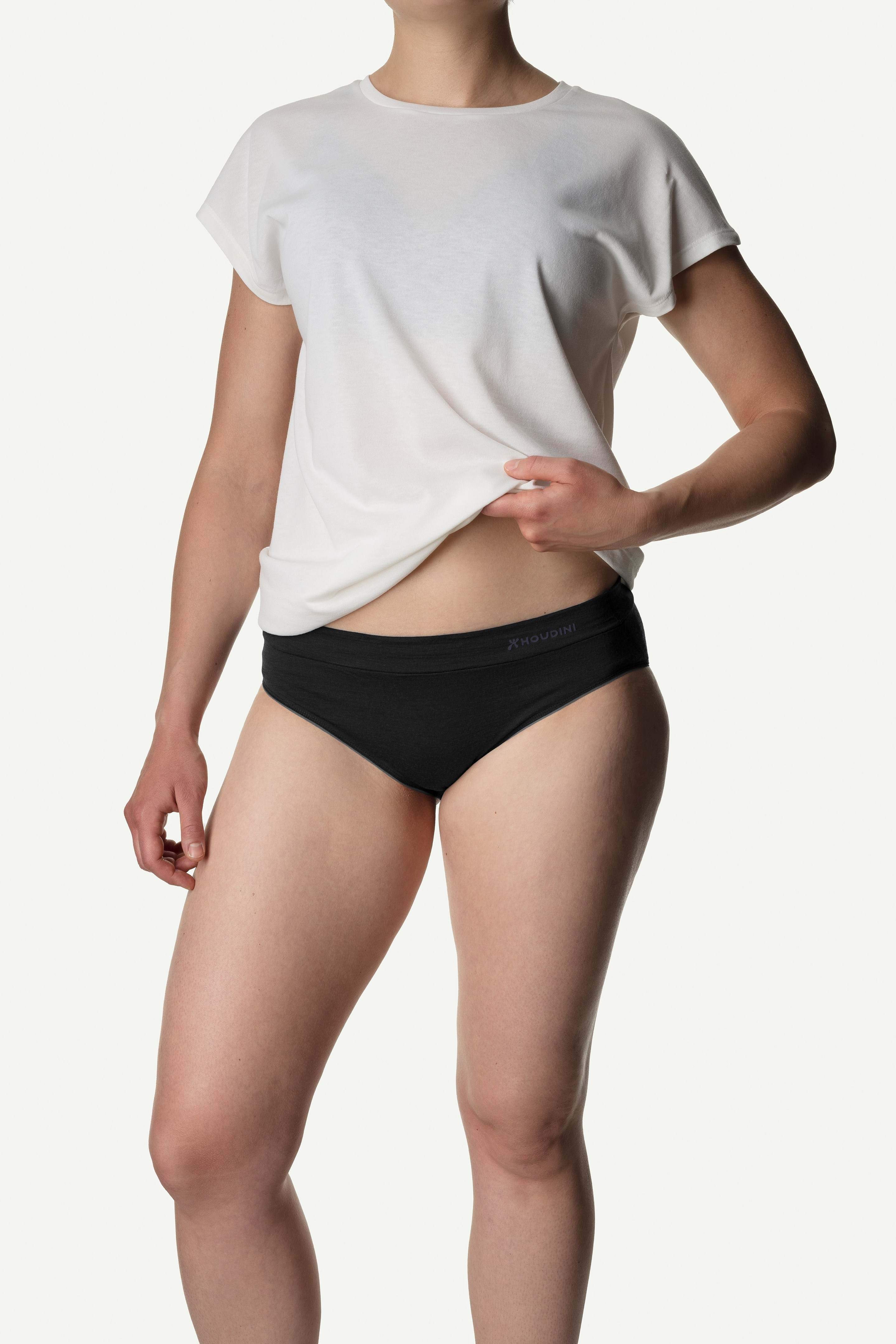 Naisten Desoli Hipsters alushousut - 100% merinovillaa, True Black / L