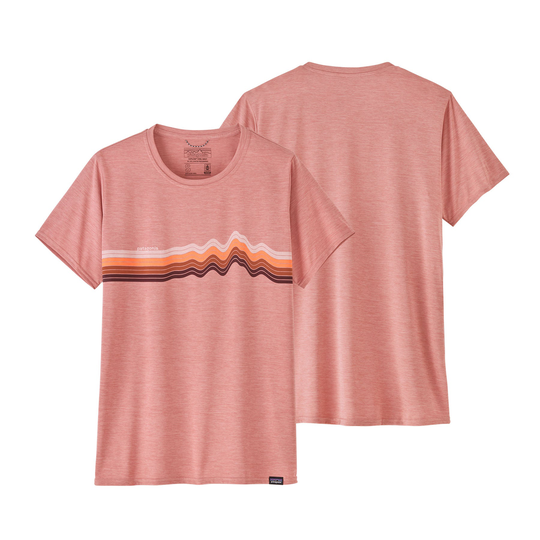 Patagonia Naisten Capilene® Cool Daily Graphic T-paita, Ridge Rise Stripe: Sunfade Pink X-Dye / L