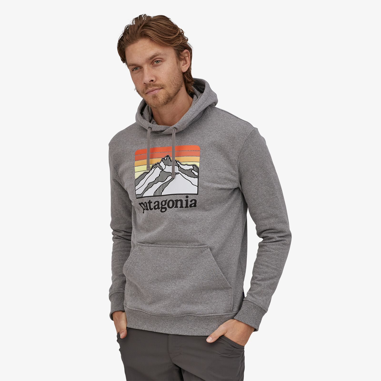 Patagonia Miesten Line Logo Ridge Uprisal Huppari - Kierrätetyistä materiaaleista, Gravel Heather / S