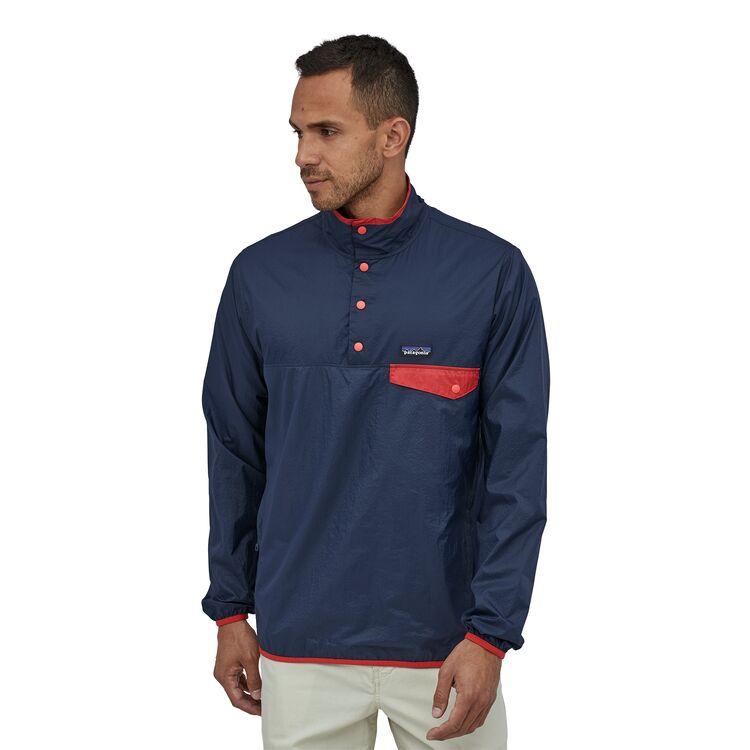Patagonia Miesten Houdini® Snap-T® Anorakki - 100% Kierrätettyä Nylon, Stone Blue w/ New Navy / S