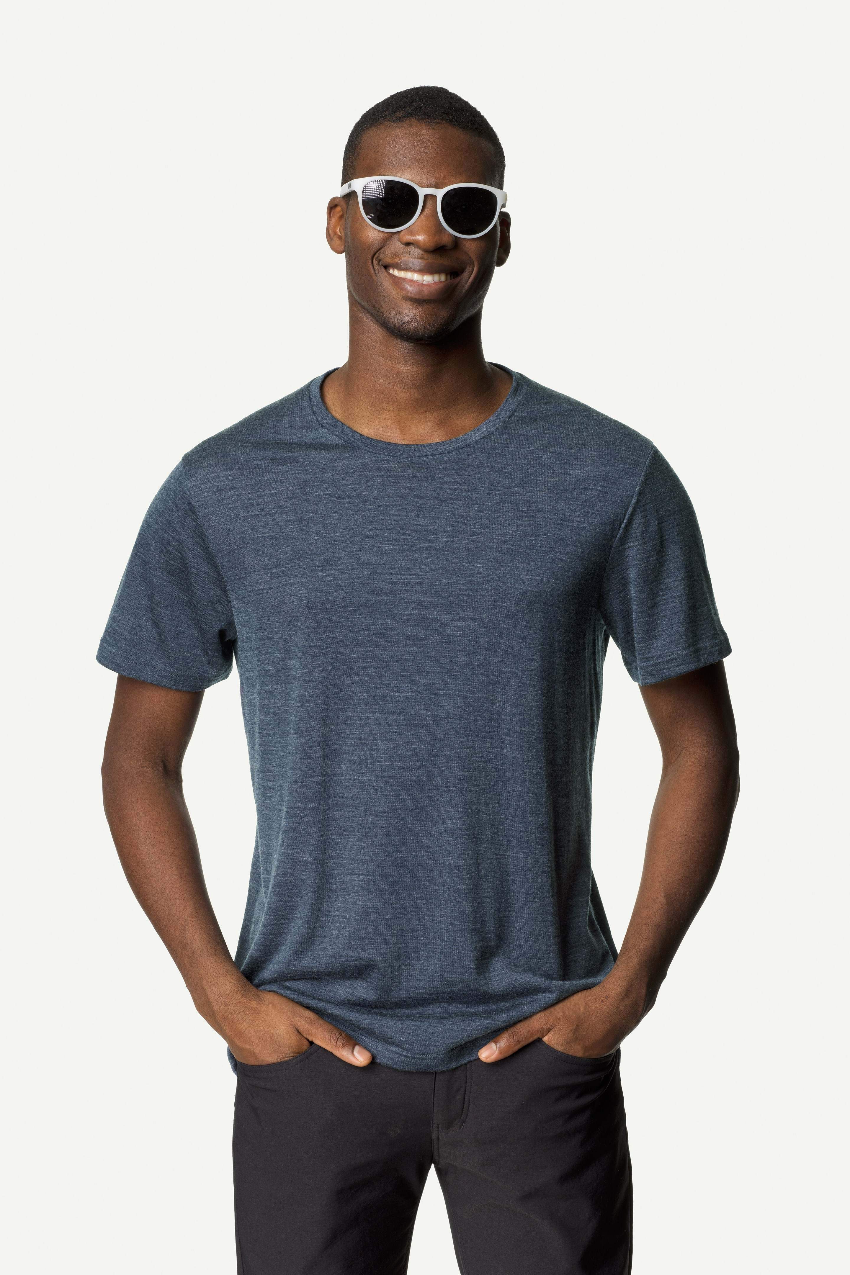 Miesten Activist Tee – T-paita merinovillasta ja Tencelistä, Bucket Blue / S