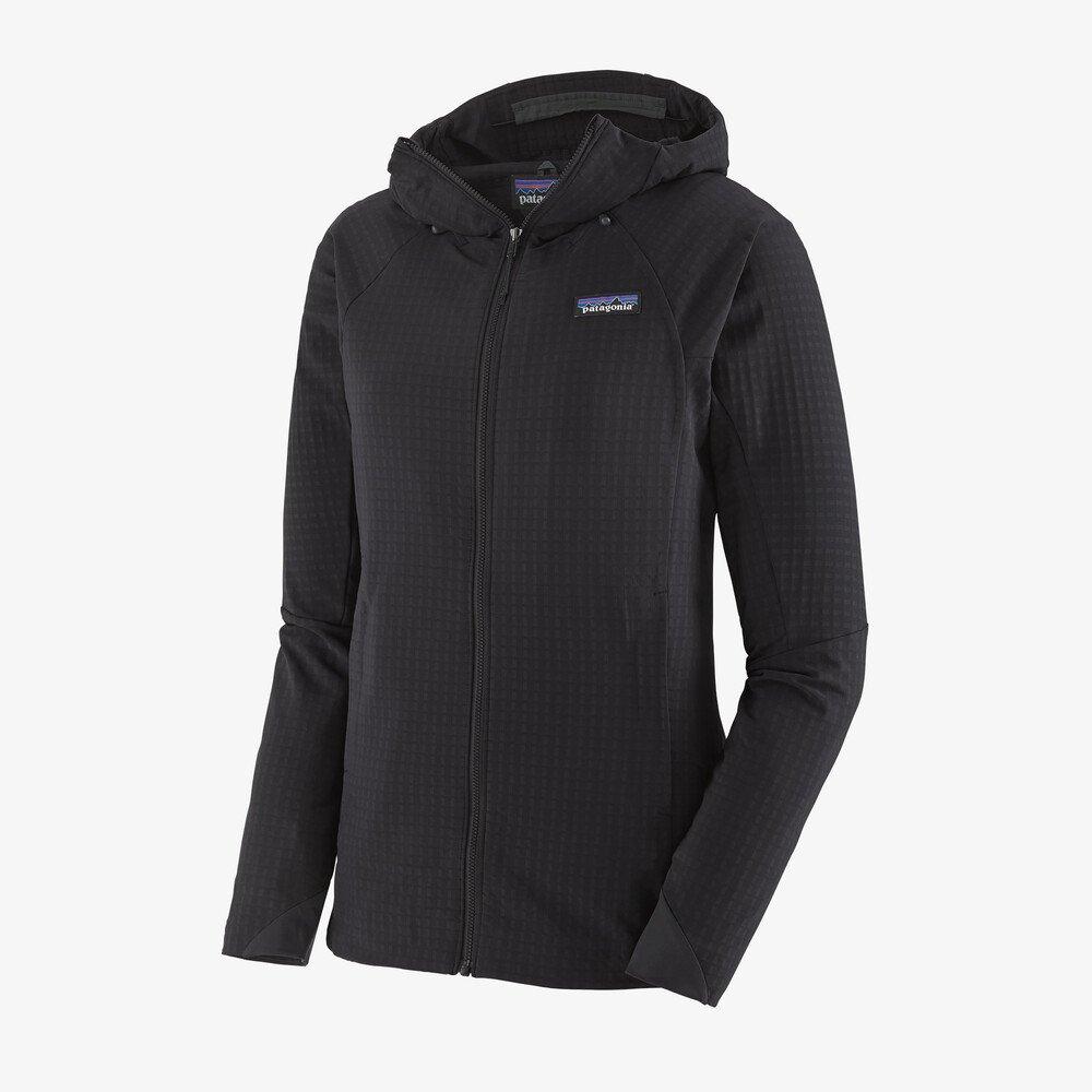 Naisten R1® TechFace Hupullinen Takki - Kierrätettyä Polyesteria, Black / XS