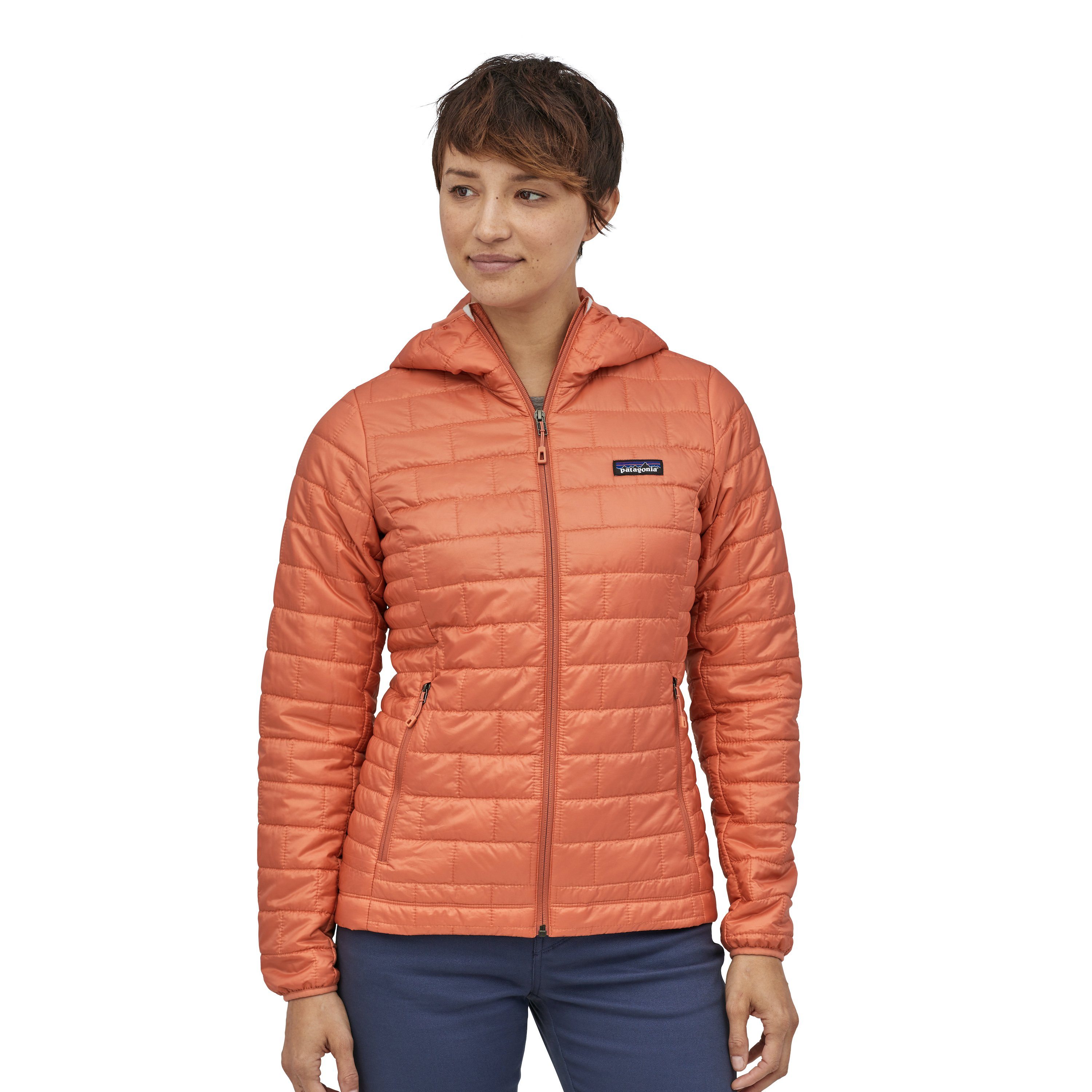 Patagonia Naisten Nano Puff® Hupullinen Kevyttoppatakki, Mellow Melon / XS