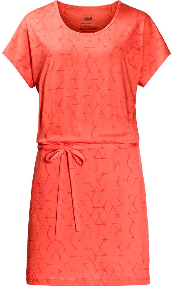 Shibori Dress Hot coral all over XS