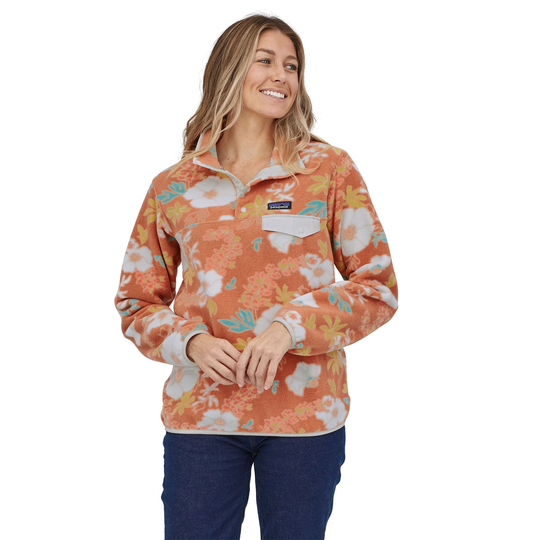 Patagonia Naisten Synchilla® Snap-T® Fleece - Kierrätetystä Polyesterista, Flower Power Big: Toasted Peach / XS