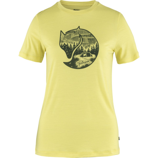 Fjällräven Abisko Wool Fox Ss W - Lemon Yellow - Naiset - L