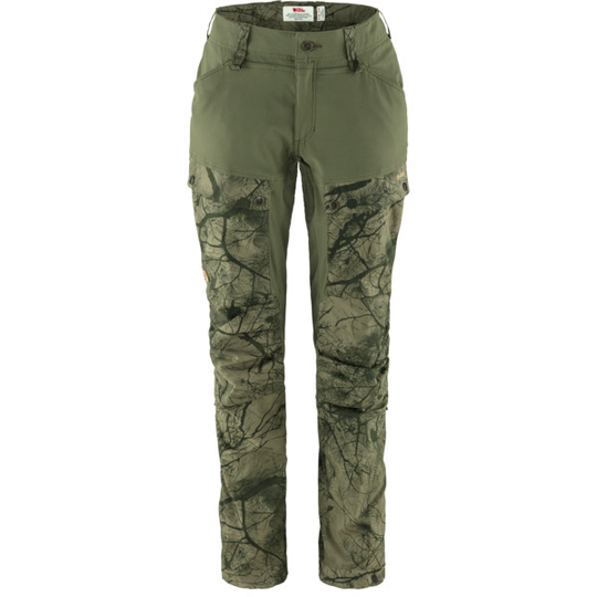Fjällräven Keb Trousers Curved W Reg - Green Camo-laurel Green - Naiset - 36