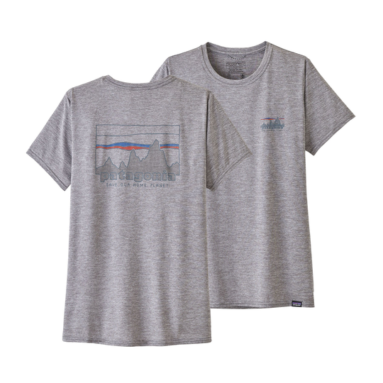Patagonia Naisten Capilene® Cool Daily Graphic T-paita, '73 Skyline: Feather Grey / L