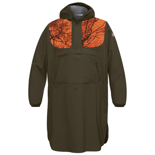 Fjällräven Lappland Eco-shell Poncho - Dark Olive-orange Camo - Unisex - S/M