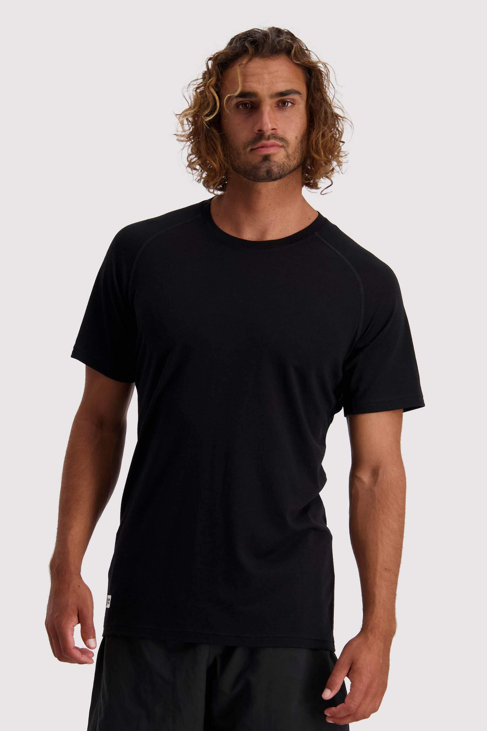 Mons Royale Miesten Temple Tech T-Paita - Merinovillaa, Black / XL
