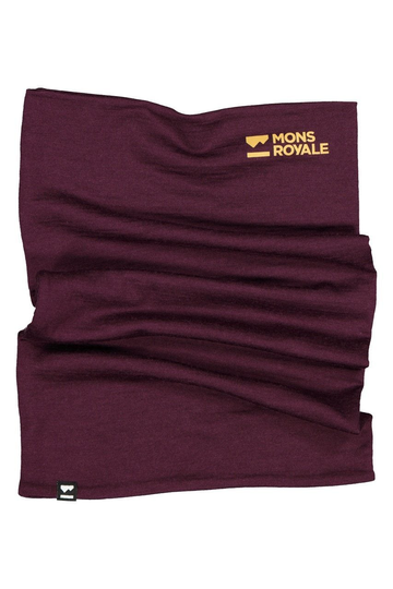 Mons Royale Double Up Neck Warmer Huivi - Merinovillasta, Wine