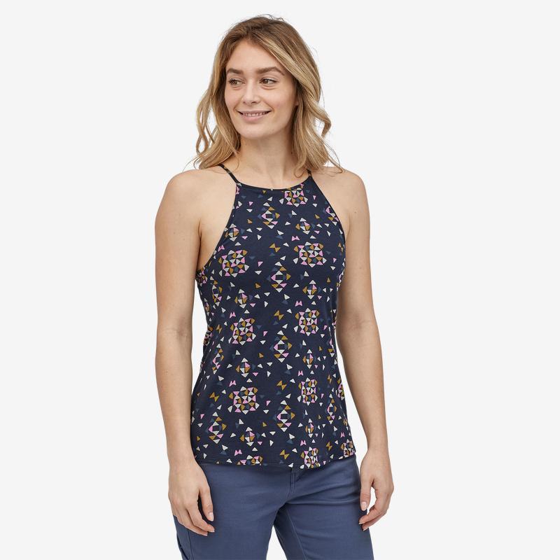 Patagonia Naisten Alpine Valley Tank Toppi - Luomupuuvilla ja TENCEL, Quilty: New Navy / S