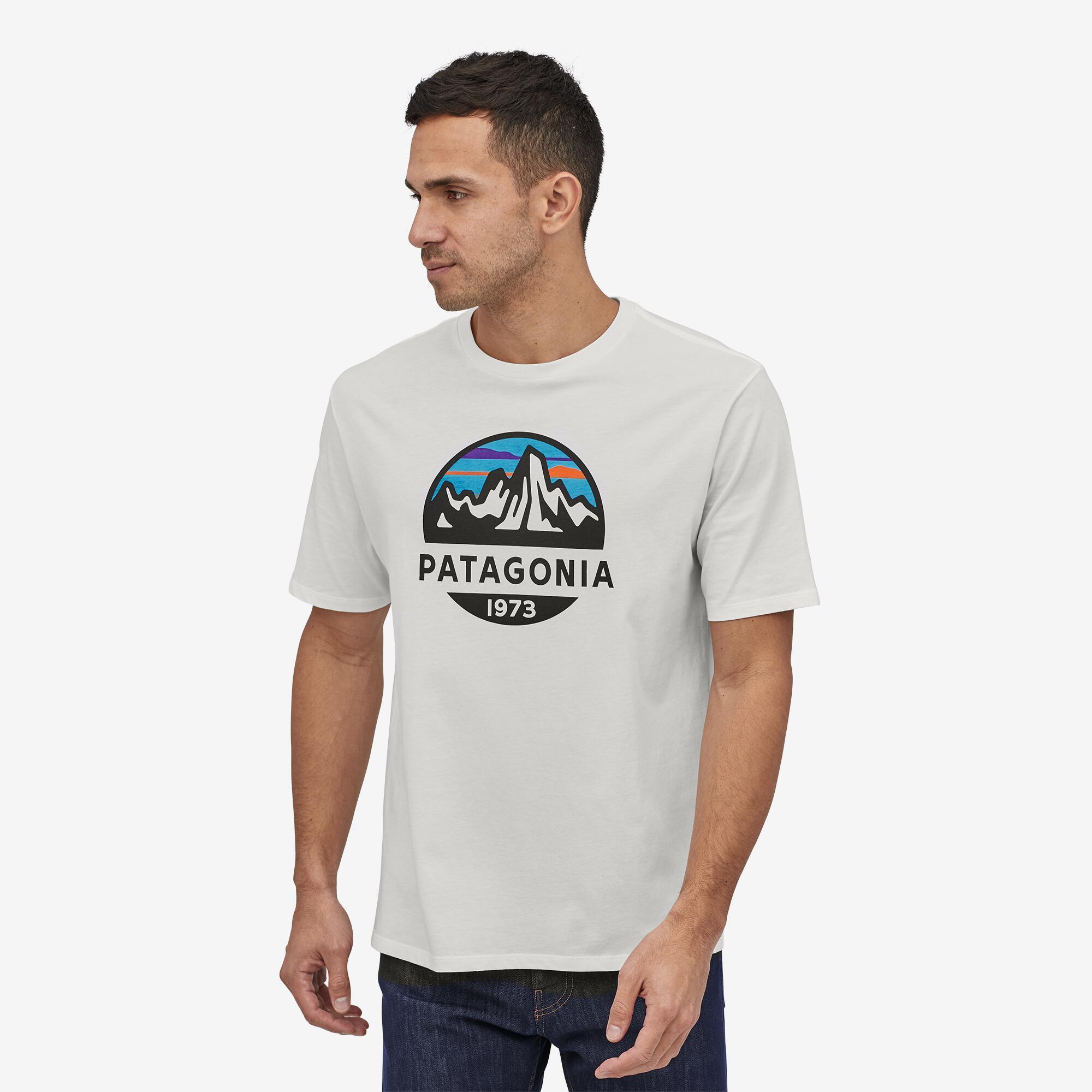 Miesten Patagonia Fitz Roy Scope printti-T-paita – Luomupuuvillasta, White / XS