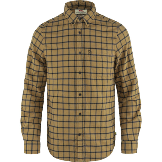 Fjällräven Övik Flannel Shirt M - Buckwheat Brown-dark Navy - Miehet - XL