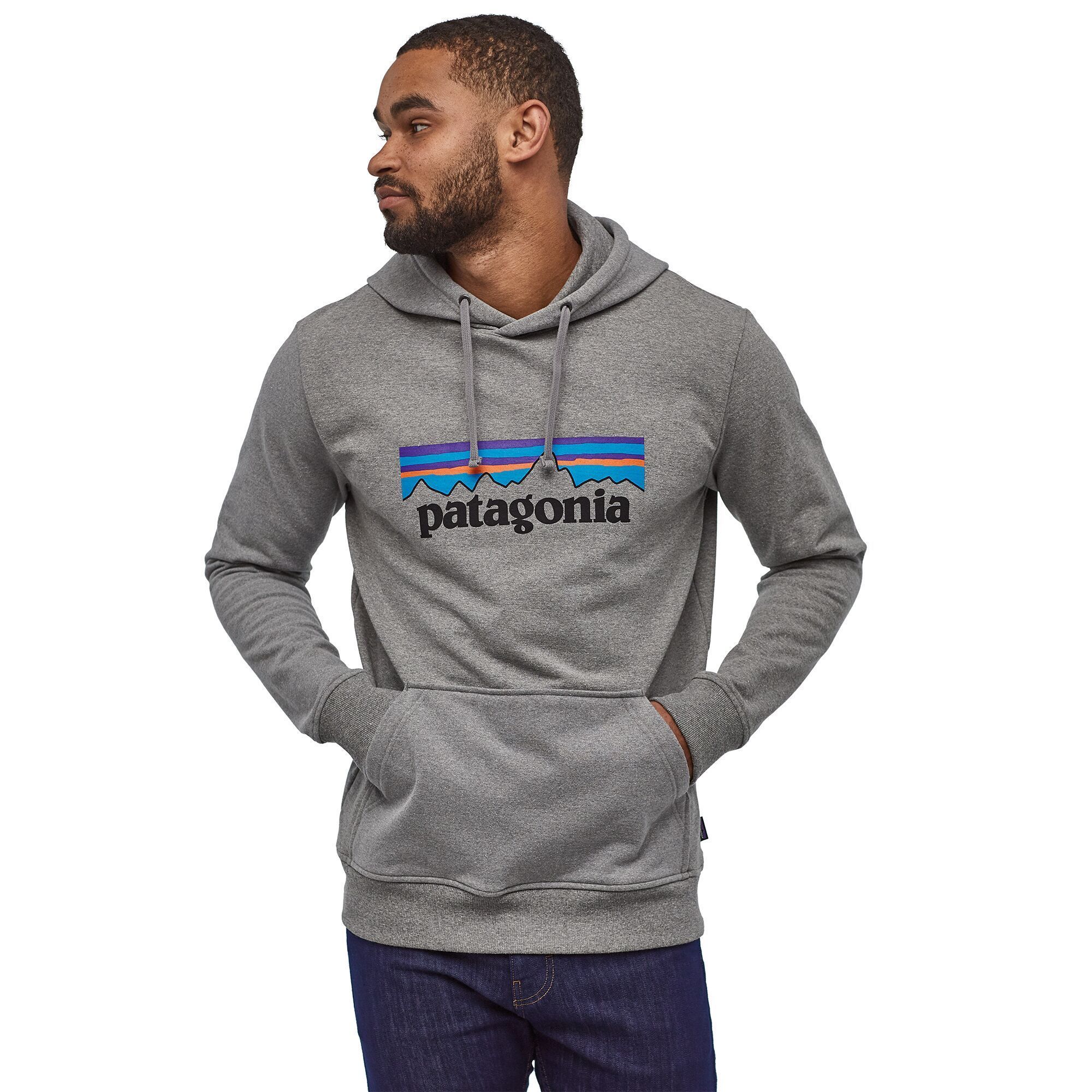 Patagonia Miesten Huppari: P-6 Logo Uprisal Hoody, Gravel Heather / XL