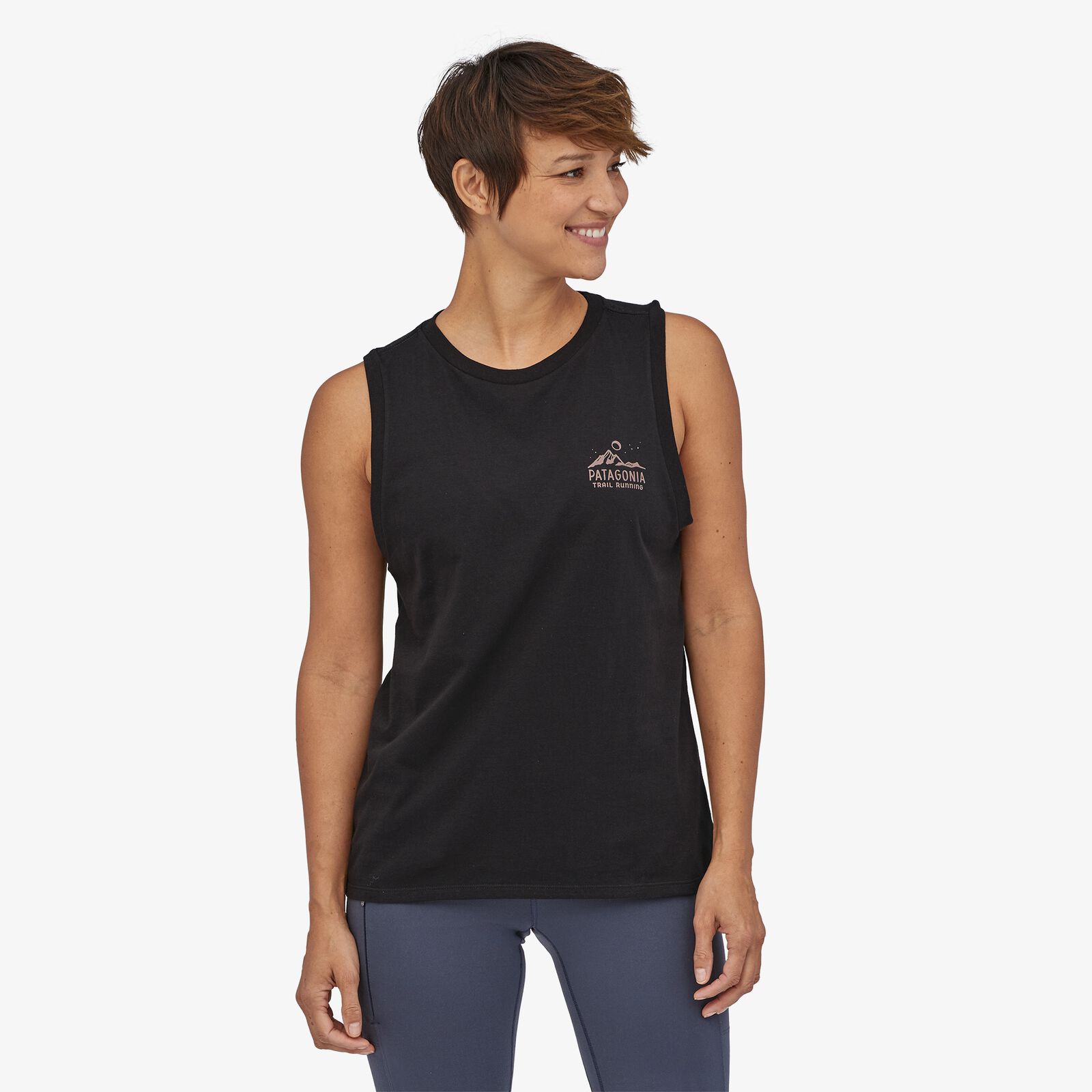Naisten Ridgeline Runner Muscle Tee Paita - Luomupuuvillaa, Black / XS
