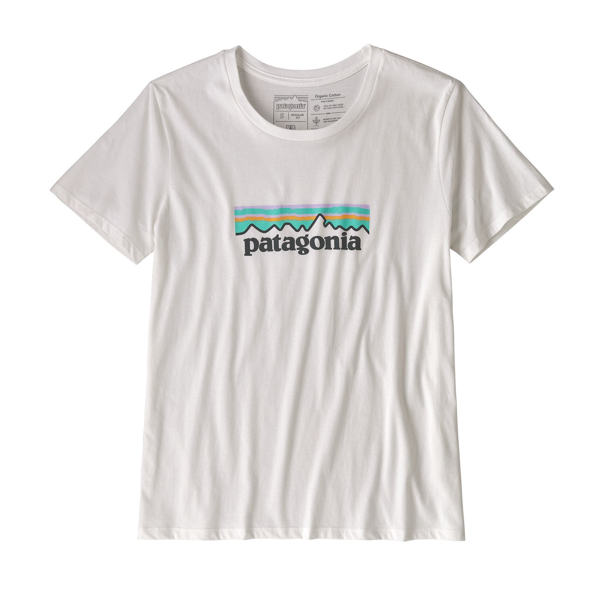Patagonia Pastel P-6 Logo Organic Cotton Crew T-Paita - Luomupuuvilla, White / XS