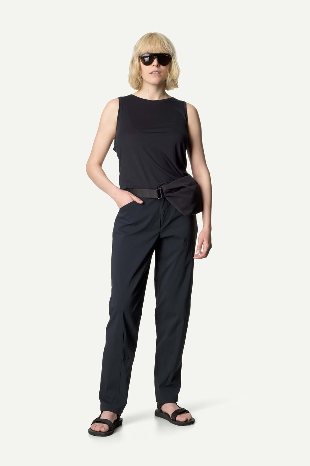Houdini Naisten Wadi-housut - Vastuullisesti valmistetut, True Black / XS