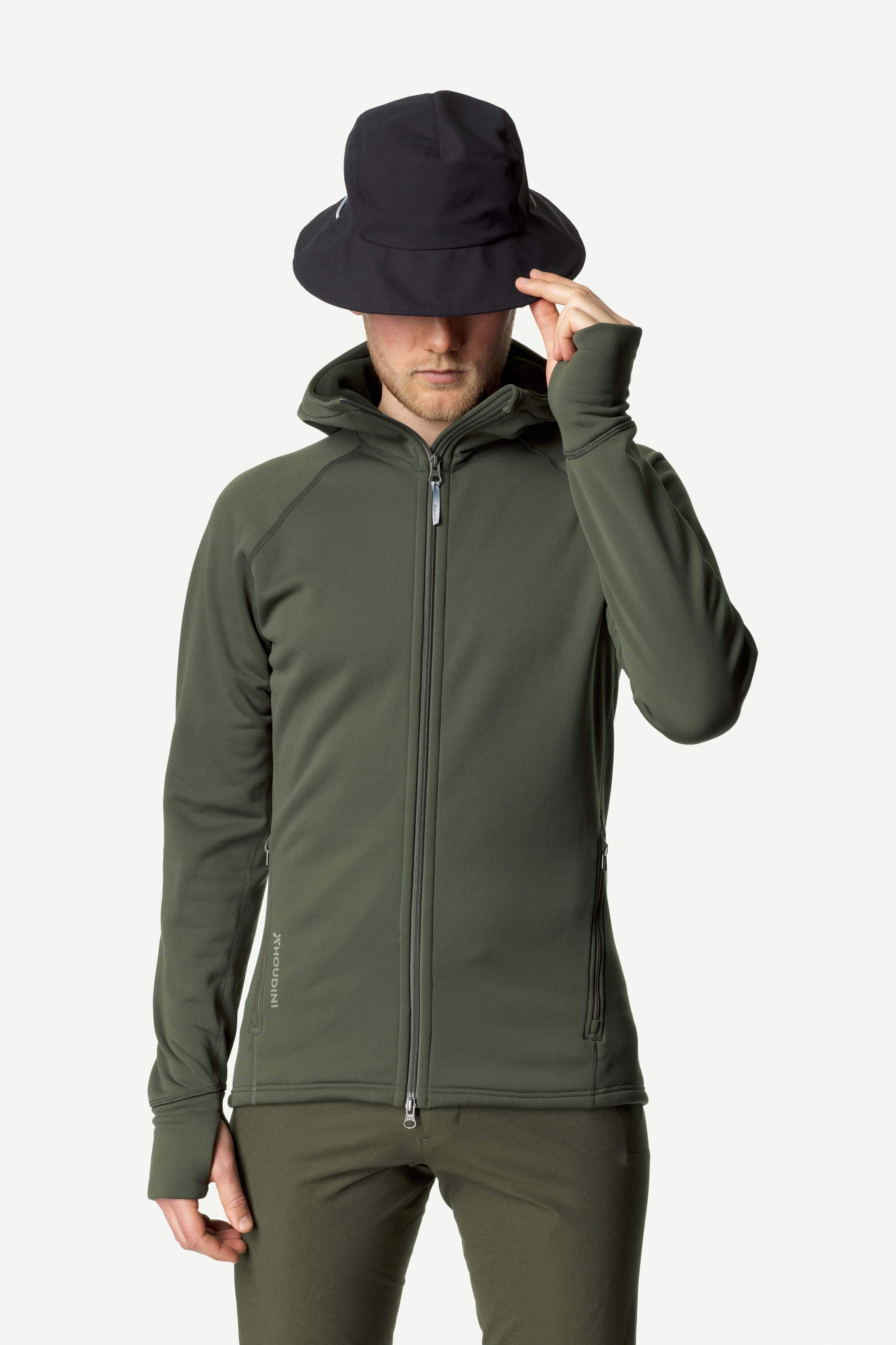 Miesten Houdini Power Houdi – Lämmin ja kestävä fleecehuppari, Willow Green / S