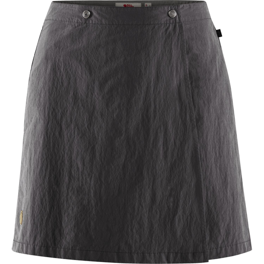 Fjällräven Naisten Travellers MT kietaisuhame - Kierrätettyä polyamidia & luomupuuvillaa, Dark Grey / 34
