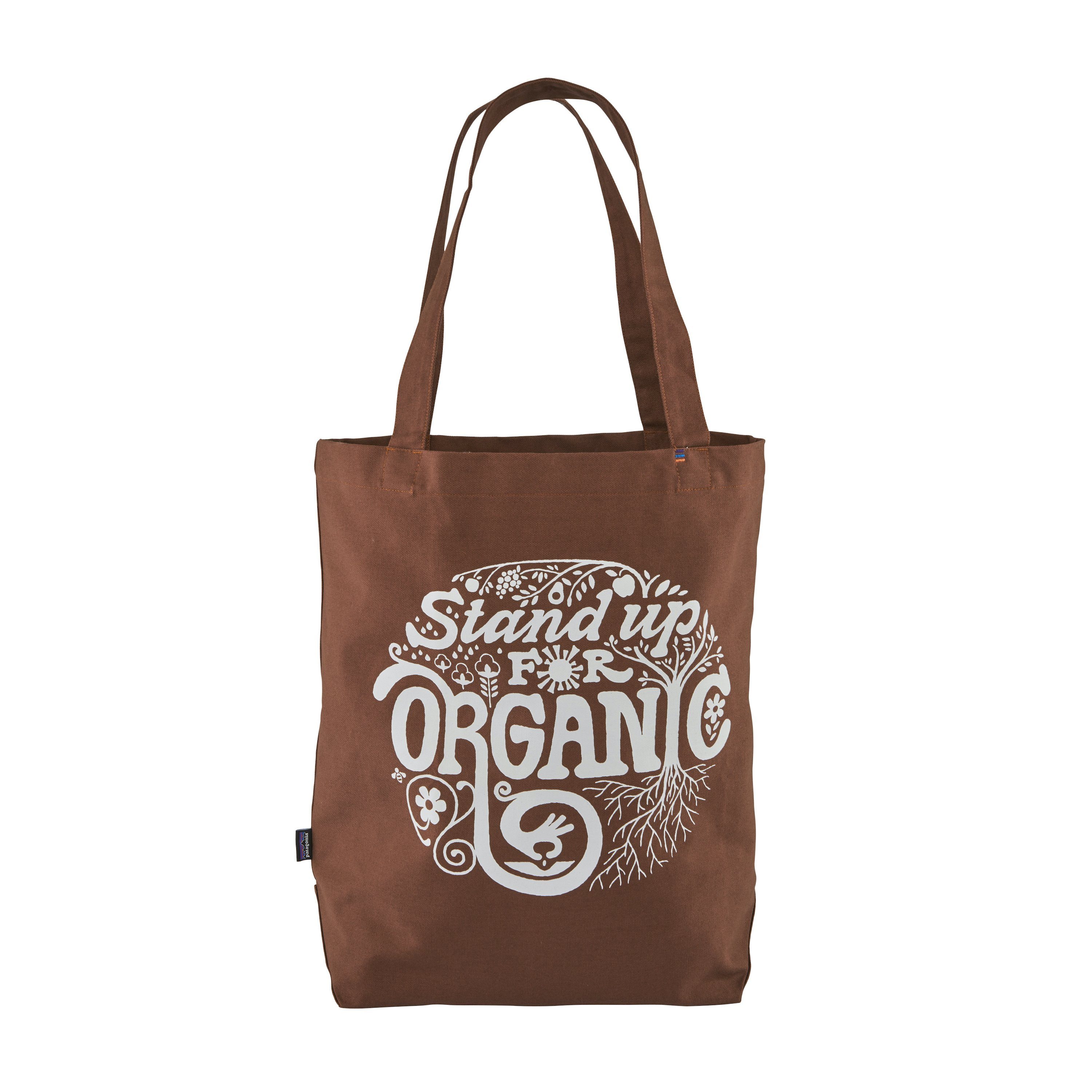 Patagonia Market Tote Kangaskassi Luomupuuvillasta, Root Revolution Graphic: Earthworm Brown