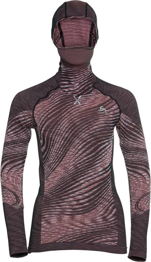 Women's The Blackcomb ECO long sleeve with facemask Vaaleanpunainen XS