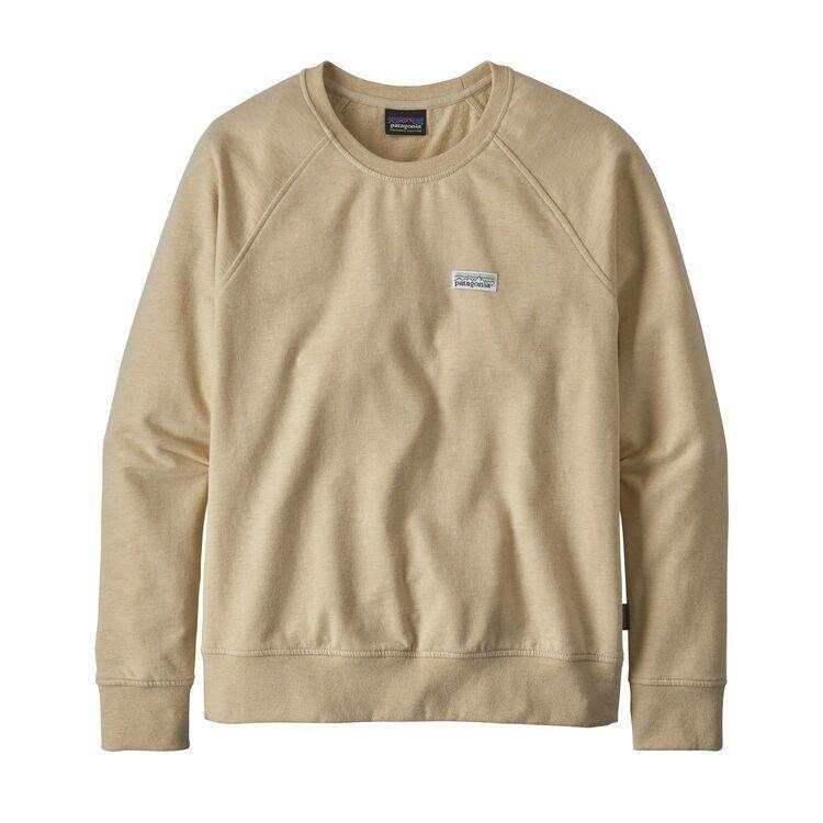 Patagonia Naisten Pastel P-6 Label Ahnya Crew Sweatshirt - Luomupuuvillasta, Oyster White / XS