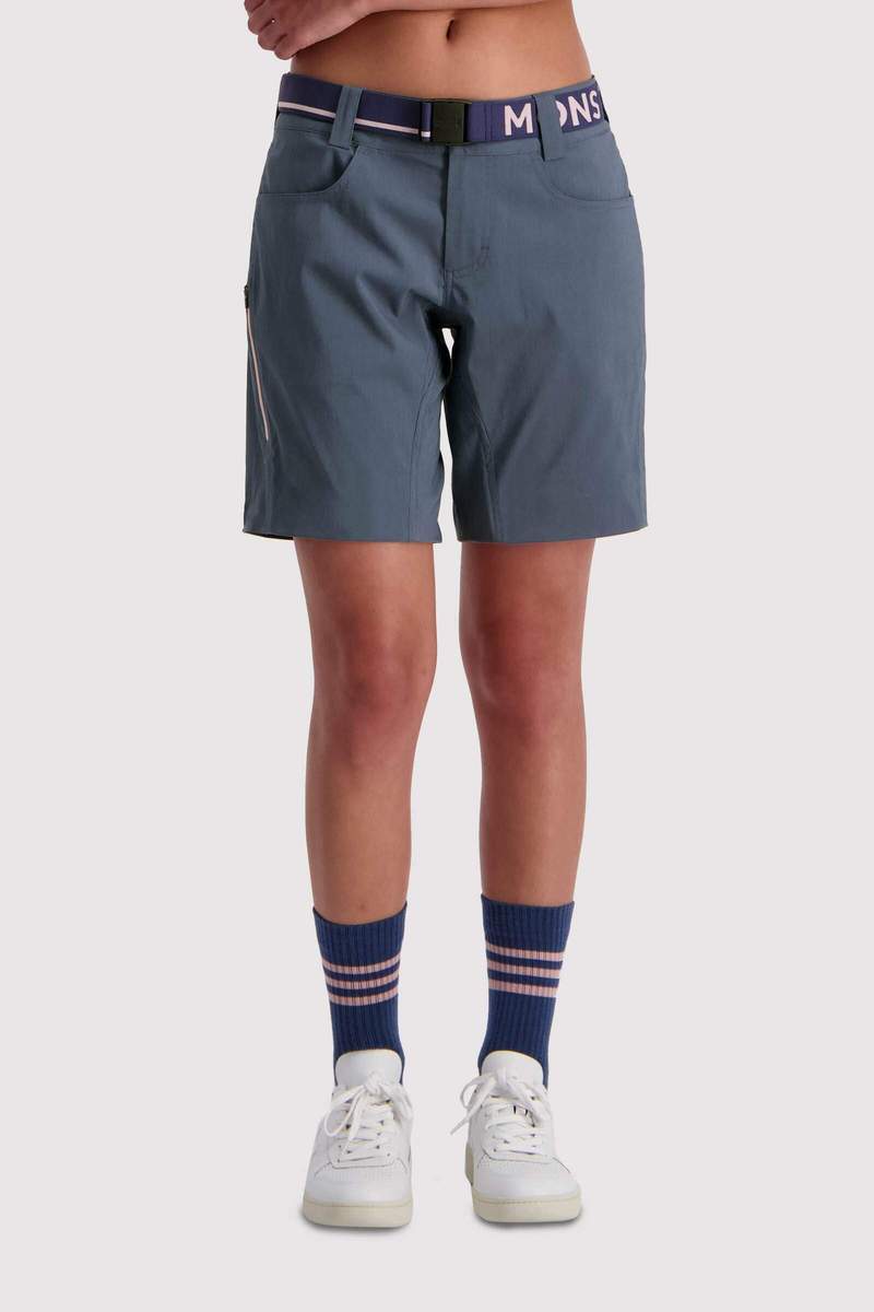 Mons Royale Naisten Nomad-shortsit - merinosekoitetta, Dark Denim / S