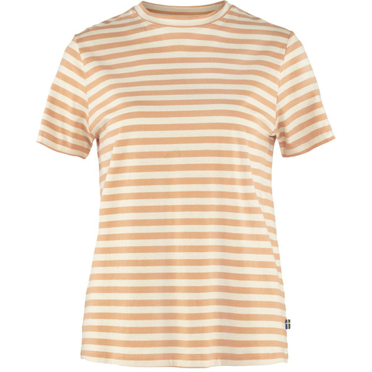 Fjällräven Striped T-shirt W - Landsort Pink-chalk White - Naiset - L