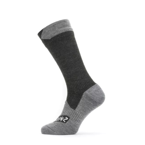 Sealskinz Waterproof All Weather Mid Length Sock - Black/grey Marl - Unisex - L