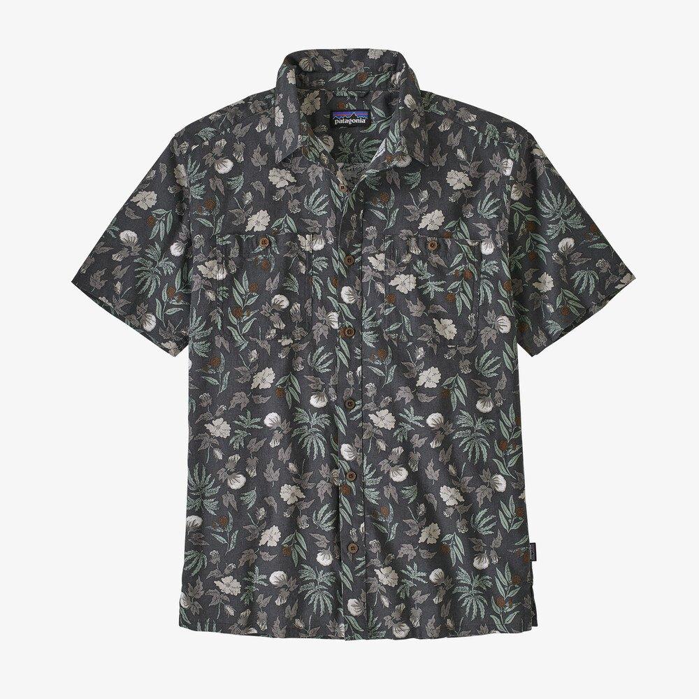 Patagonia Men's Back Step Paita - Hamppua ja luomupuuvillaa, Fiber Flora Multi: Forge Grey / S
