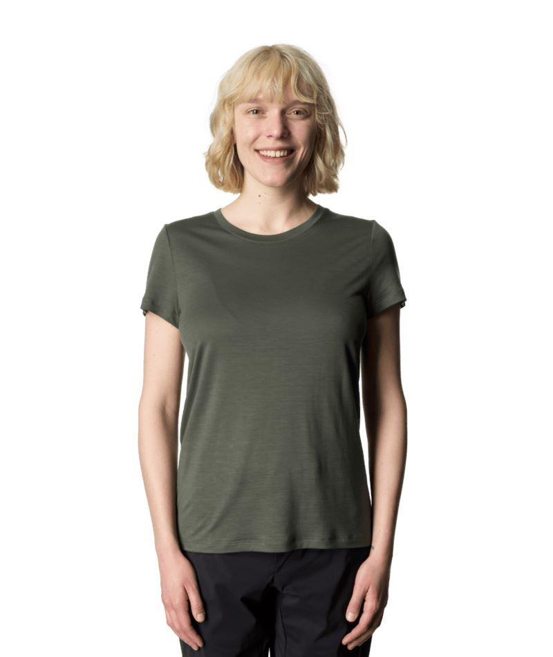 Houdini Naisten Tree Tee T-paita - 100% Tencel, Willow Green / S