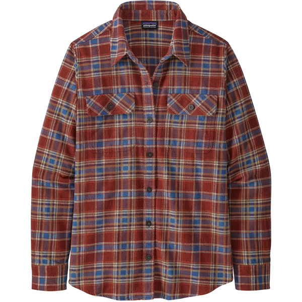 Patagonia W' S L/s Organic Cotton Mw Fjord Flannel Shirt - Ice Fjord: Fox Red - Naiset - S