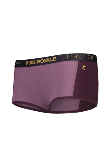 Mons Royale Naisten Sylvia Boyleg Alushousut - Merinovilla, Wine / Mauve / S