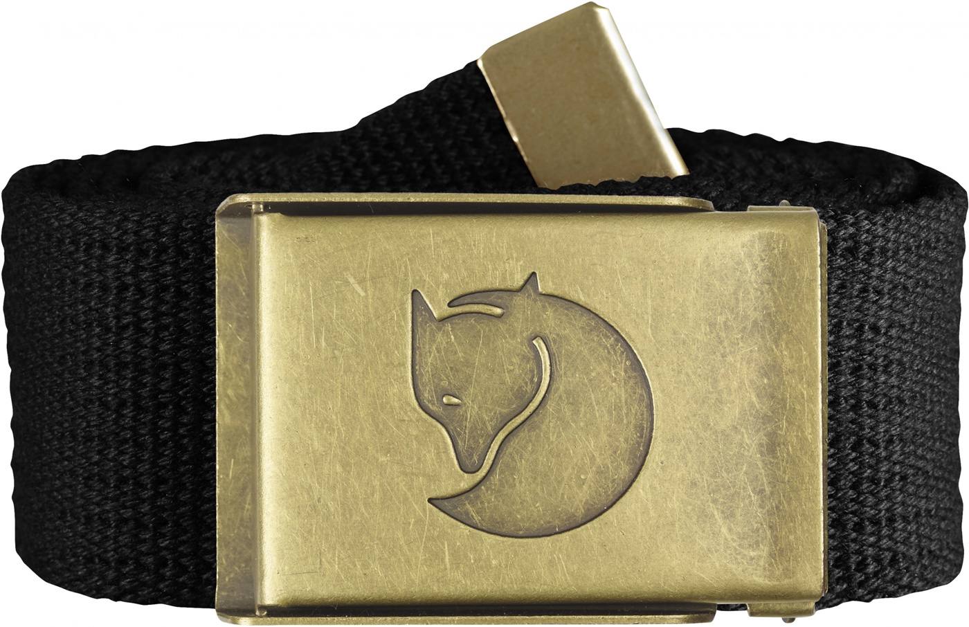 Canvas Brass Belt 4 cm Musta