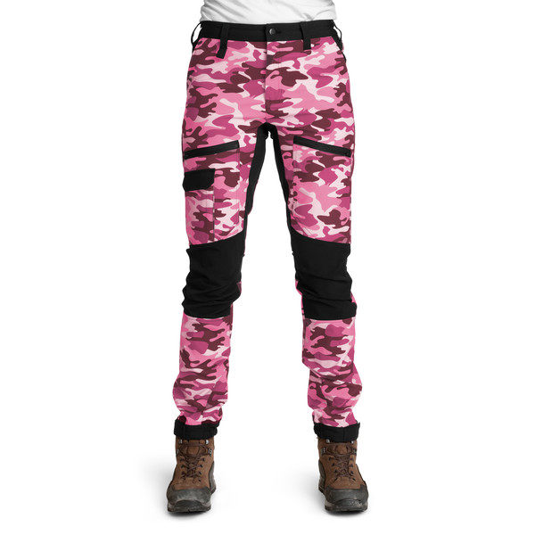 Is Not Enough Medea Trekking Pants - Fuchsia Pink Camouflage - Naiset - XS