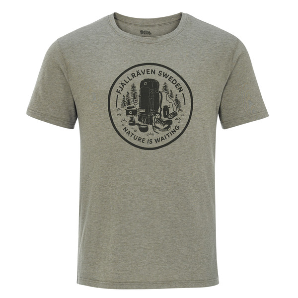 Fjällräven Fikapaus T-shirt M - Light Olive-melange - Miehet - L