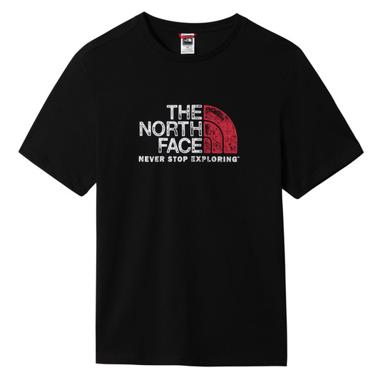 The North Face M S/s Rust 2 Tee - Tnf Black-brilliant Coral - Miehet - S