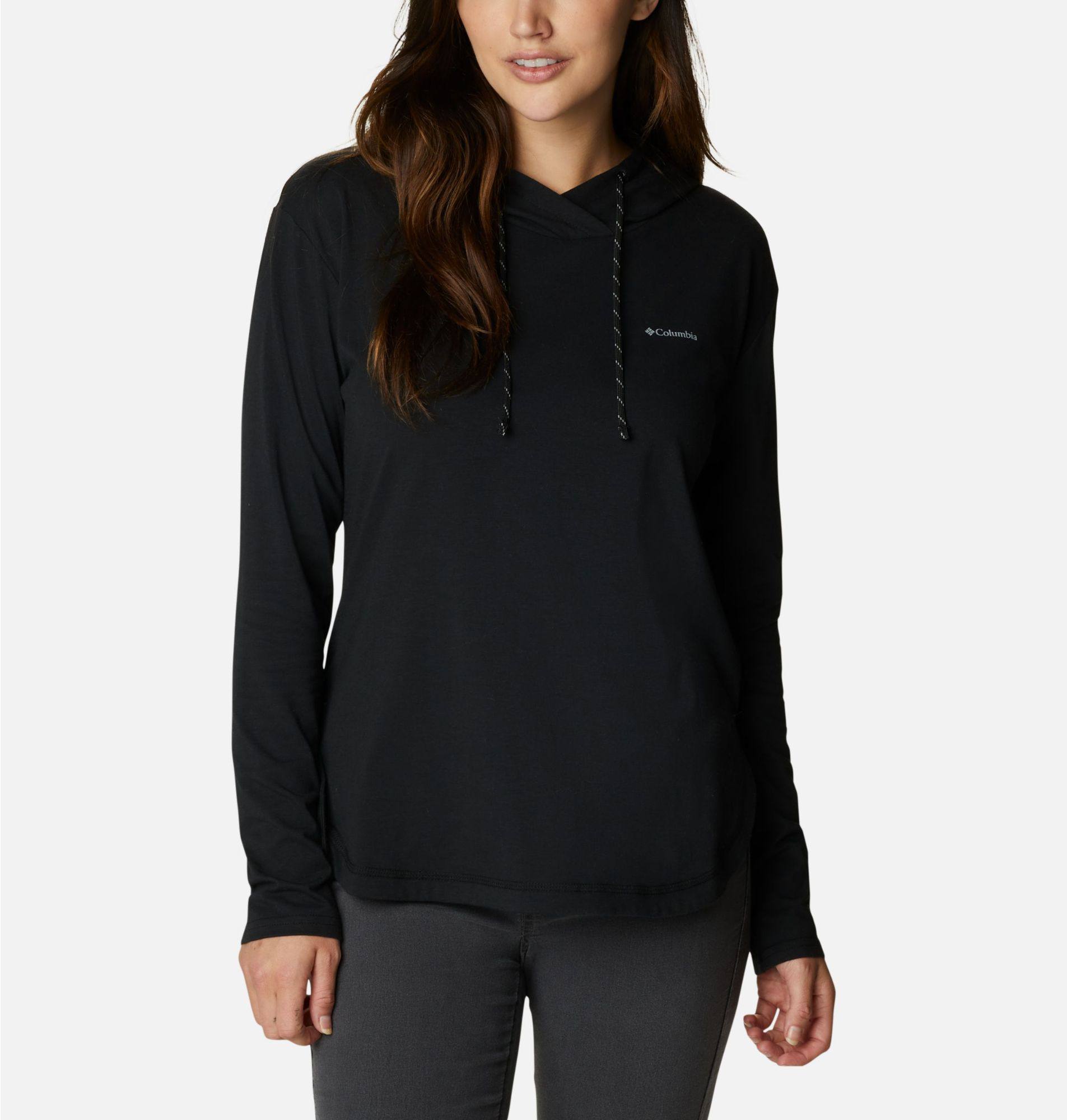 Women's Sun Trek Hooded Pullover Musta L