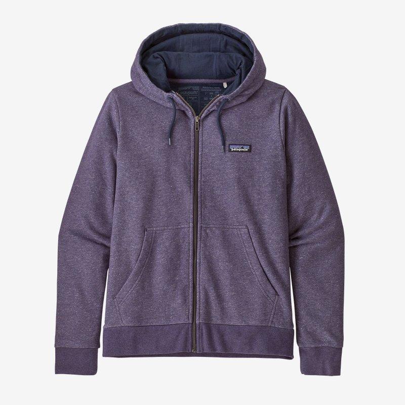 Patagonia Naisten P-6 Label French Terry Kokovetoketjullinen huppari, Piton Purple / XS