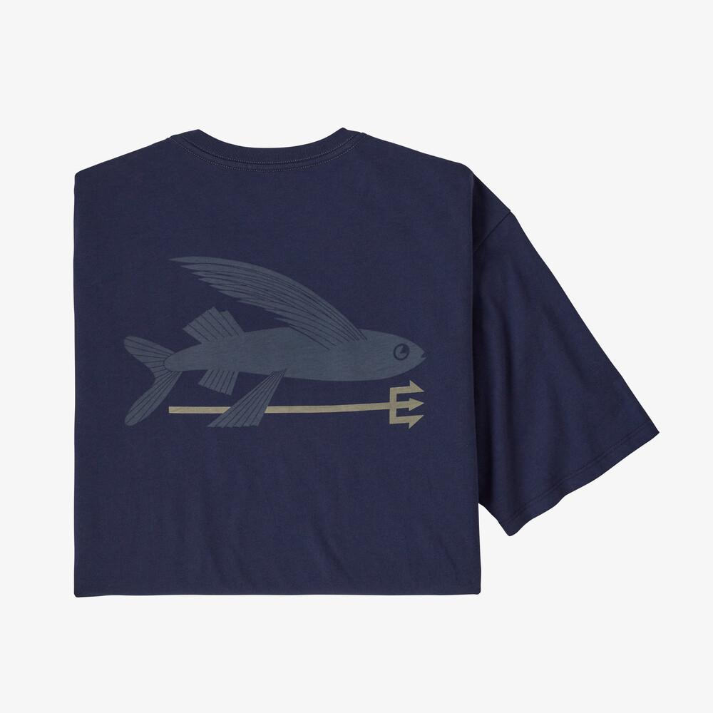 Patagonia Miesten Flying Fish Luomupuuvilla T-Paita, Classic Navy / S