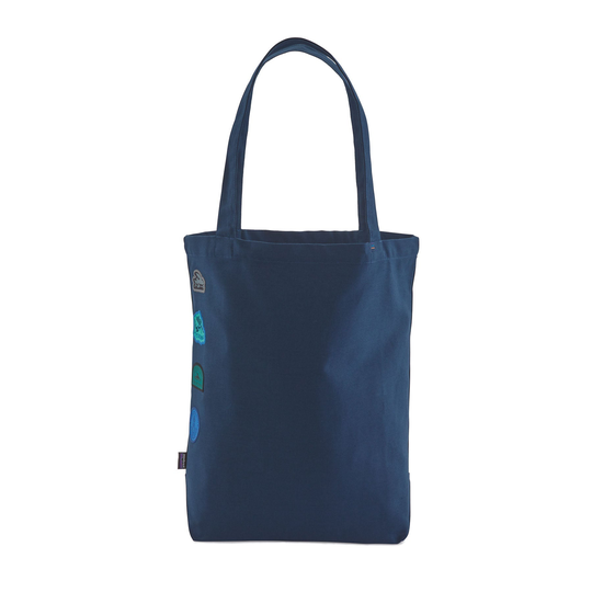 Patagonia Market Tote Kangaskassi Luomupuuvillasta, Surf Activism Patches: Tidepool Blue