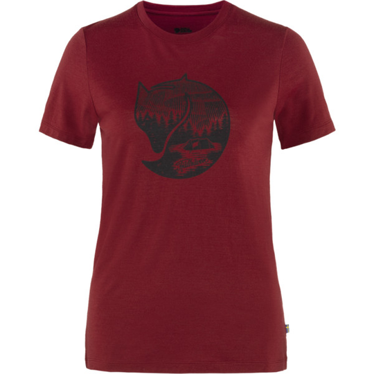 Fjällräven Abisko Wool Fox Ss W - Pomegranate Red-dark Navy - Naiset - L
