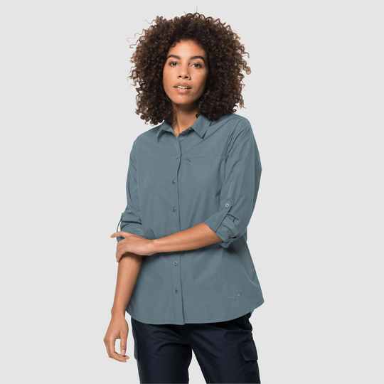 Lakeside Roll-up Shirt W Teal S