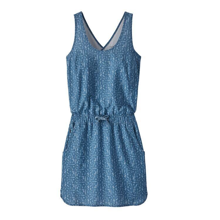 Patagonia Naisten Fleetwith Mekko - Kierrätettyä polyesteria, Swamp Stamp: Pigeon Blue / S