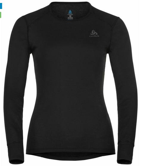 Women's Active Warm Crew LS Musta XS